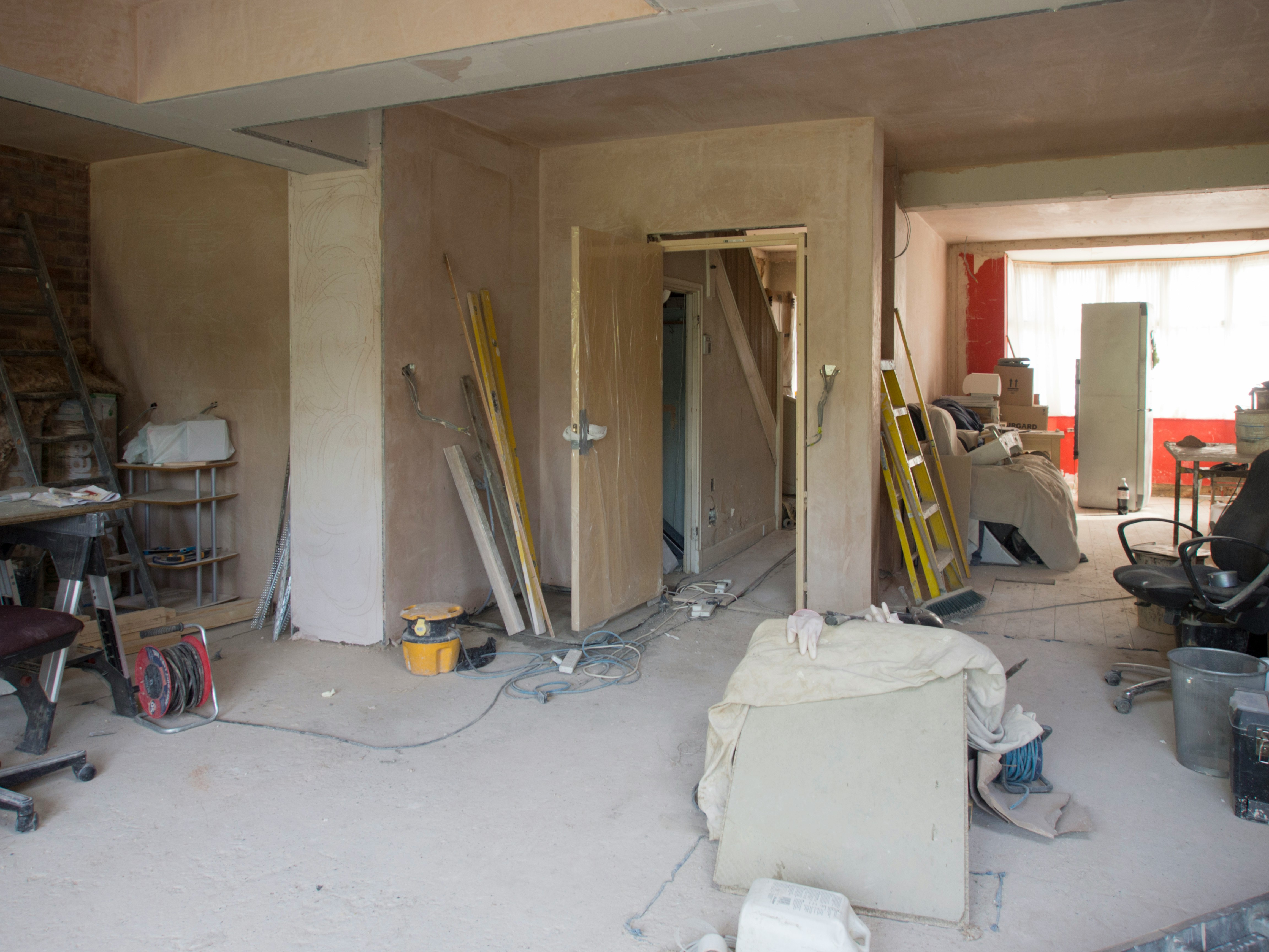 Professional home remodeling team working on kitchen renovation